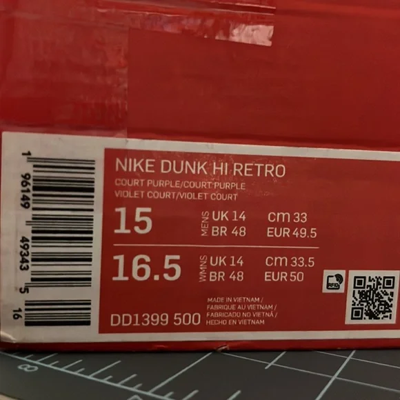 Nike Dunk Hi Retro sZ 15 Laker scheme inspired BRAND NEW NEVER WORN Box NO LID - Picture 14 of 14